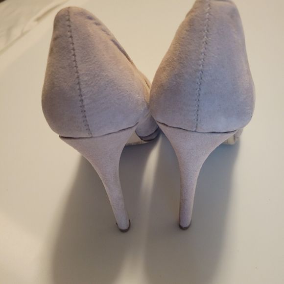 Forever 21 Beige Nude Suede Point Toe D'Orsay Heels Pumps US 6.5 - Picture 3 of 13